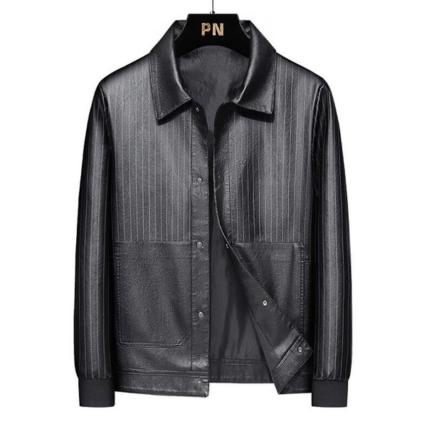 

european and american fashion men's faux leather jackets men's soil multi-pocket washed pu jacket autumn clothing mm820llh22, Black