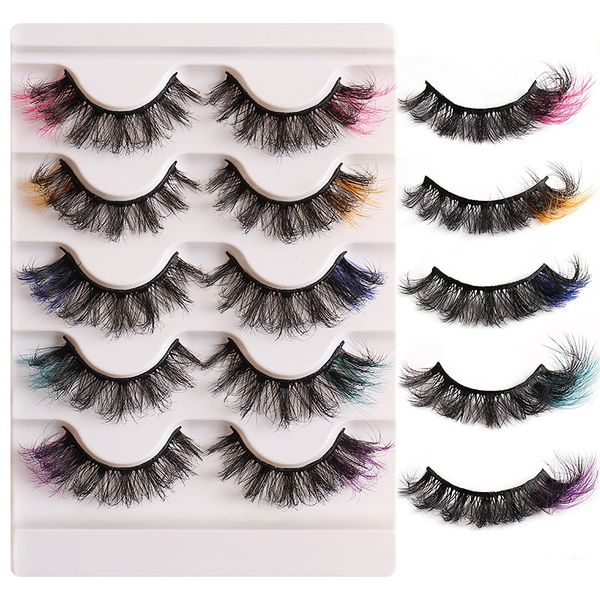 

thick curly color false eyelashes messy crisscross hand made reusable multilayer 3d mink fake lashes naturally soft & vivid full strip lash