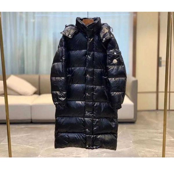 

2022 fashion brand luxury down jacket high street mouth mask long men's and women's down coat winter, Black