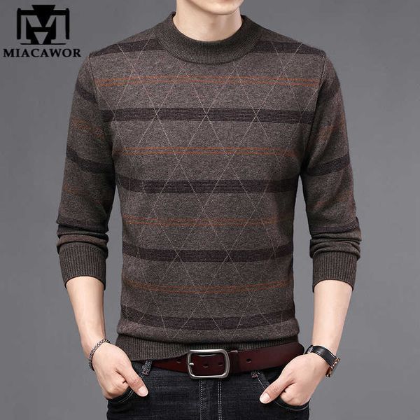 

men's sweaters new winter sweaters men vintage striped pullover wool warm knitted jumper full sleeve casual jersey men clothing y422 t2, White;black