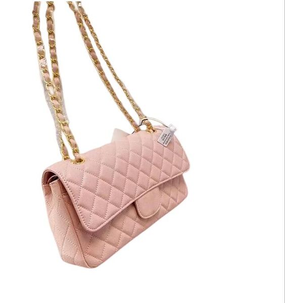 

designer fashion grained calfskin shoulder bags classic small double flap square matelasse chain cross body multi pochette gold-tone silver-