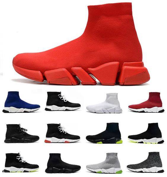 

2022 speeds 2.0 casual shoes platform sneakers men's women's designer tripler paris socks boots black white light silver brown rub