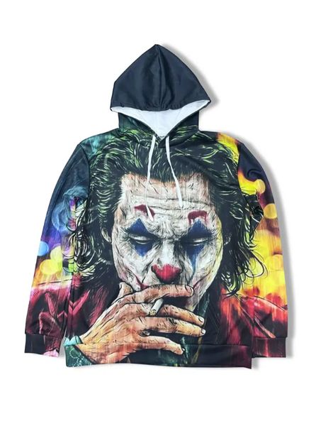 

men's 3d digital print joker sweatshirt / purchase protection, Black
