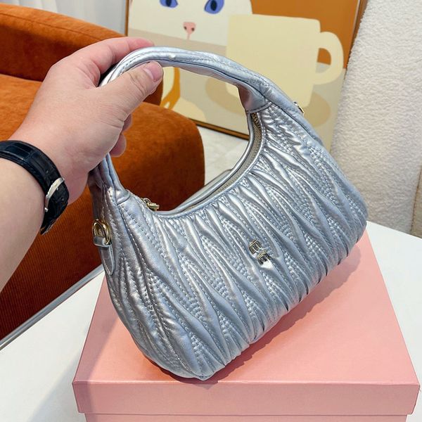 

pleated hobo wrist bag designers crossbody bags handbags shoulder bags women handbag 5a quality metal zipper hardware letters removable stra