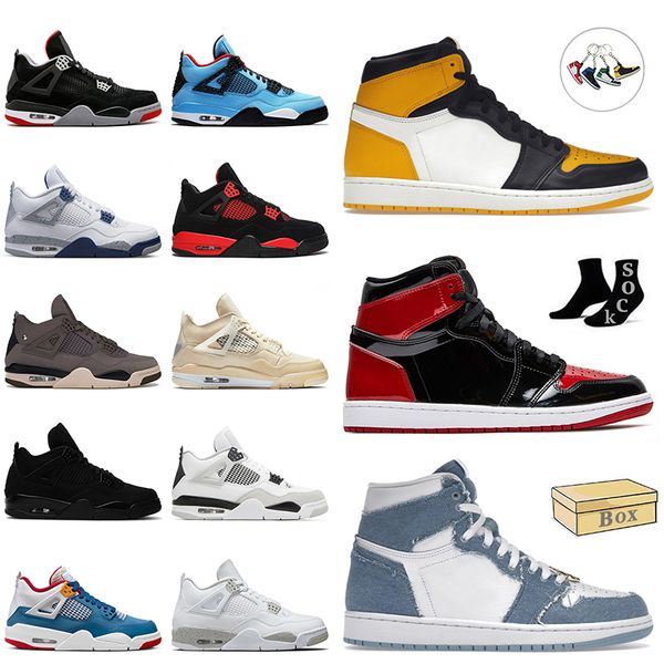 

high og taxi jumpman 1 4 basketball shoes lost found denim 1s midnight navy 4s patent bred military black cat sail a ma maniere oreo red