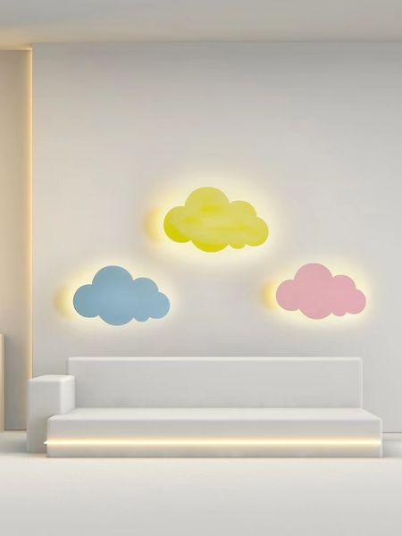 

modern colorful cloud wall lamps for baby children's room boy girl lovely cartoon led wall light bedside indoor lighting