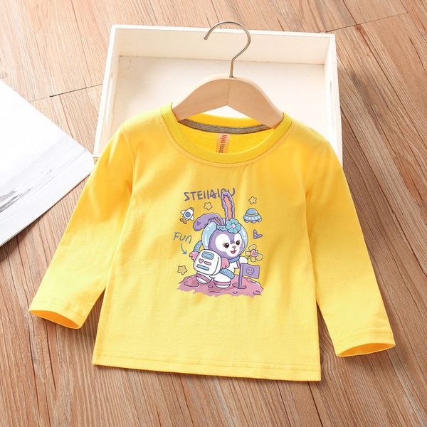 

disney warm long sleeved t-shirt pure cotton spring and autumn round neck rabbit printing base coat cute pretty retro classic, Blue
