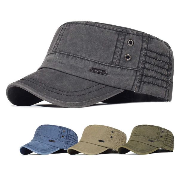 

stingy brim washed cotton military s men cadet army unique design vintage flat hat cycling mountaineering cap womens hats 0929, Blue;gray