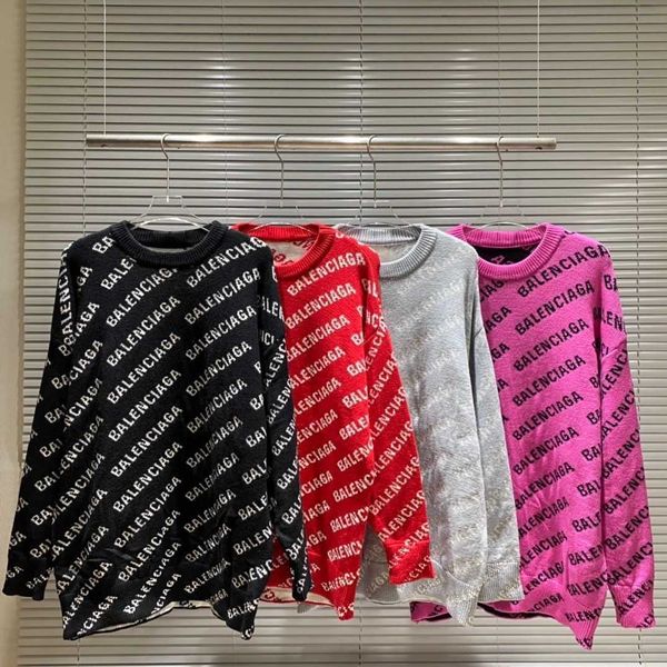 

designer sweater men women baleciga's senior classic leisure multicolor autumn winter 2022 new fashion knitted sweater crew neck letter, Black