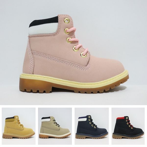

2022 infants toddler boots for girls boys pink black yellow ankle winter boot designer sports children kids sneakers shoes size eur 26-35, Black;grey