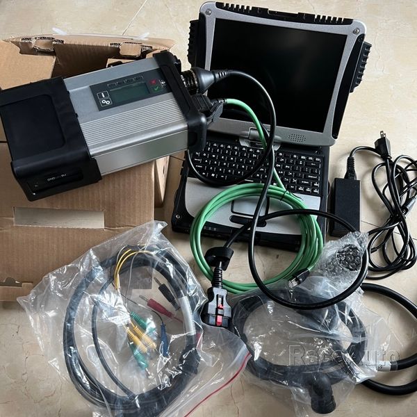 

mb star sd c5 connect auto diagnostic tool compact wifi software latest v06.2023 480gb ssd cf19 toughbook used lap3in1 full set ready to wor