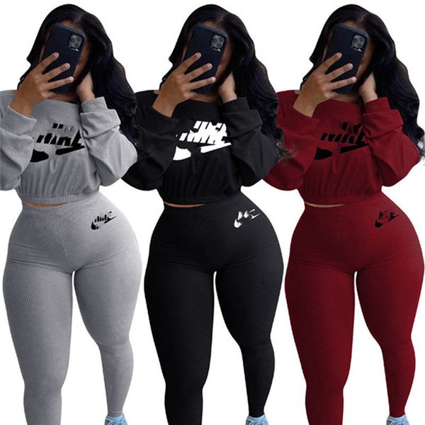 

2022 brand women letter tracksuits winter fall plus size s-3xl 2 piece set casual hoodies pants fashion pullover sports suit long sleeve out, Gray