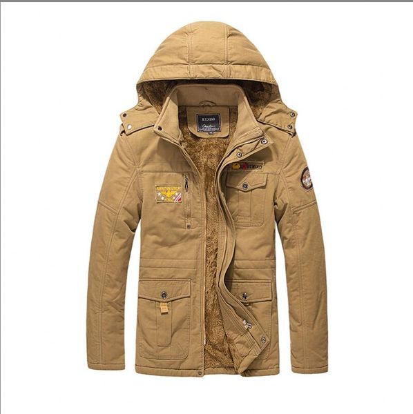 

casual jacket fashion men's winter parkas male fur thick parka heated jackets cotton warm coats long-sleeved men mm99llh35, Black;brown