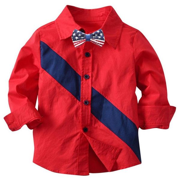 

shirts 2-7yrs kids boys autumn long sleeve red toddler children gentleman bow cotton fashion baby boy 325v, White;black