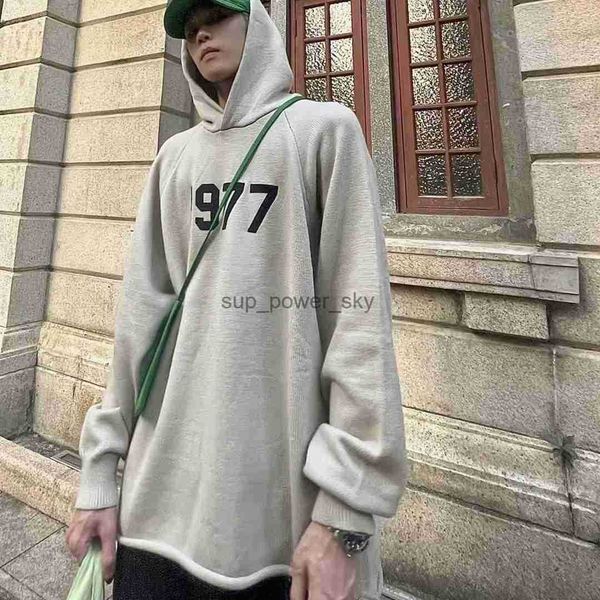 

men's sweaters essential designer fashion brand round neck 1977 priting sweater, White;black