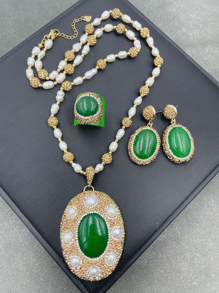 

wedding jewelry sets natural baroque shaped pearl jasper set jewelry exquisite fashion high end jack diamond necklace women s banquet 220929, Slivery;golden