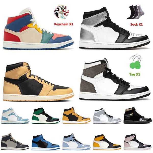 

2022 arrival men basketball shoes 1 1s jumpman se multi-color grey fog denim rebellionaire university blue chicago twist sneakers trainers, White;red