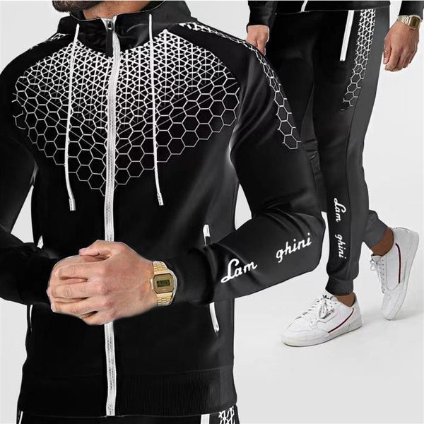 

2021 spring suit men's designers tracksuits sportswear autumn christmas clothing brand hoodie zipper sweatshirt jogging pan2573, Gray