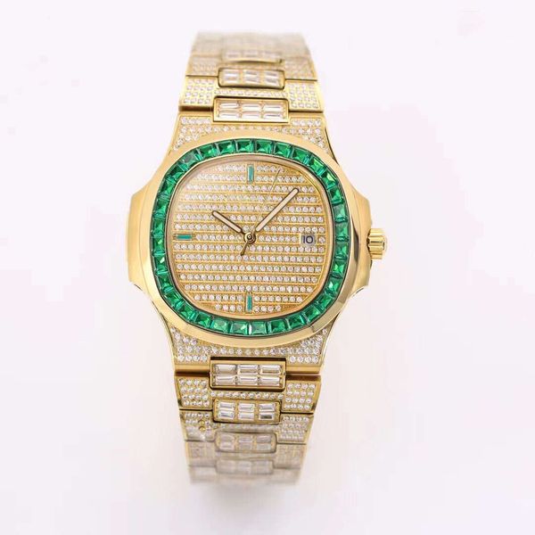 

wristwatches luxury watch automatic mechanical hip hop iced out diamond watches for men/women automatic-winding diamonds dial wristwatches-g, Slivery;brown