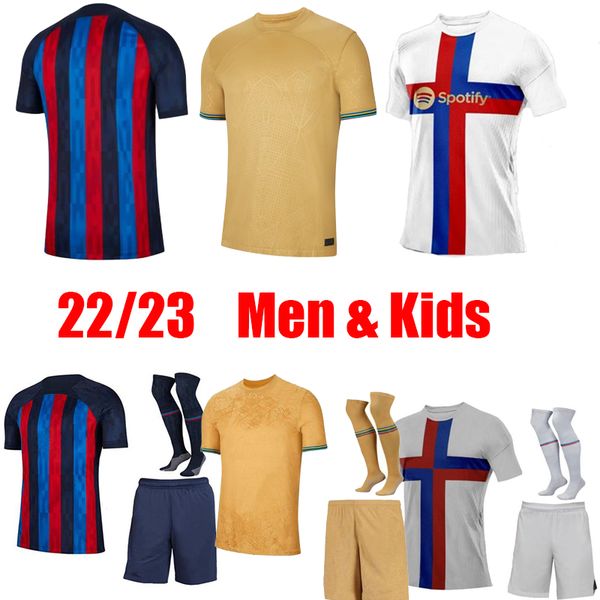 

2022 2023 ansu fati soccer jersey camisetas de football kit 22 23 memphis pedri kun aguero adama ferran 2021 barcelonas griezmann f. de jong, Black;yellow