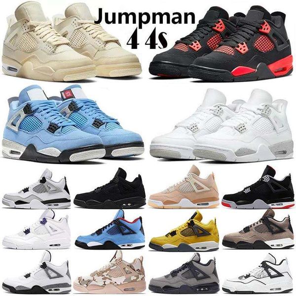 

2022 jumpman 4 basketball shoes mens womens bred 4s unc black cat university blue the cactus white grey women pure royalty men sport