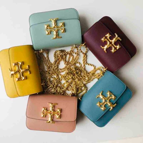

designer bag eleanor handbag torysburchs tb women's bag cowhide organ single shoulder messenger tofu small gold brick chain square 206
