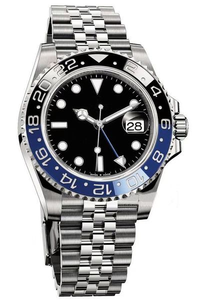 

fashion classic mechanical watch 40mm dial excellent movement 2836 automatic winding 116710 blue ceramic ring mouth super luminous men', Slivery;brown