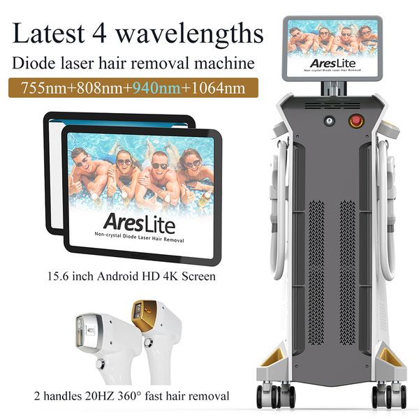 

triple wavelength 755 808 1064nm diode laser hair removal machine 940nm, Black