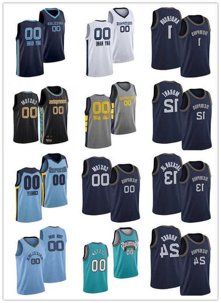 

75th men women youth memphis''grizzlies''24 dillon brooks ja 12 morant 1 kyle anderson 13 jaren jackson jr. custom baske, Black;red