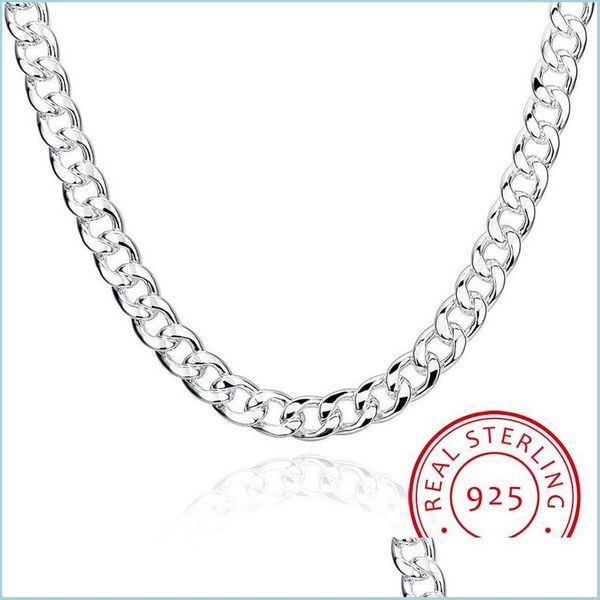 

chains chains mens fine jewelry 925 sterling sier 10mm necklace male sterling-sier-jewelry 20 inch 24 drop delivery 2021 dhfxf, Silver