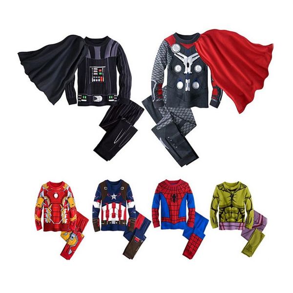 

cute boy pajamas set lovely cartoon anime stye cotton sleepwear set for 1-10yrs boys children kids underwear night clothes 282g, Blue;red