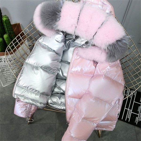 

womens down parkas fur coat jacket winter real doublesided wear 220929, Black