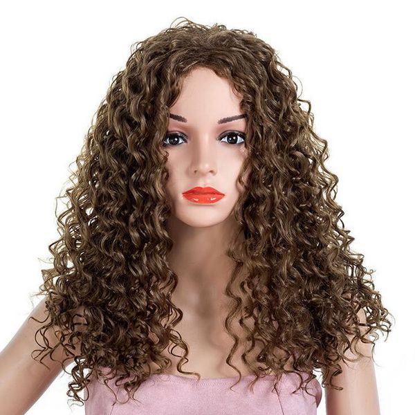 

women wavy wig synthetic full hair wigs afro curly natural wig cosplay party, Black