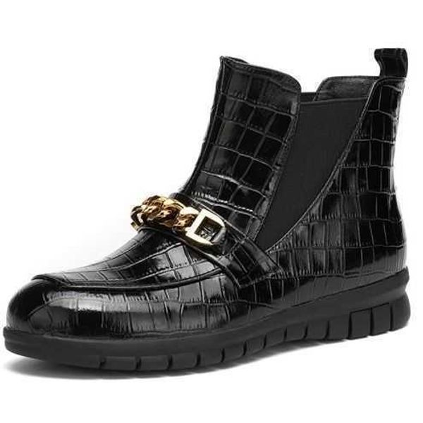 

designer boots short boots women new autumn winter plush martin boot muffin thick soled chelsea booties sleeve street, Black