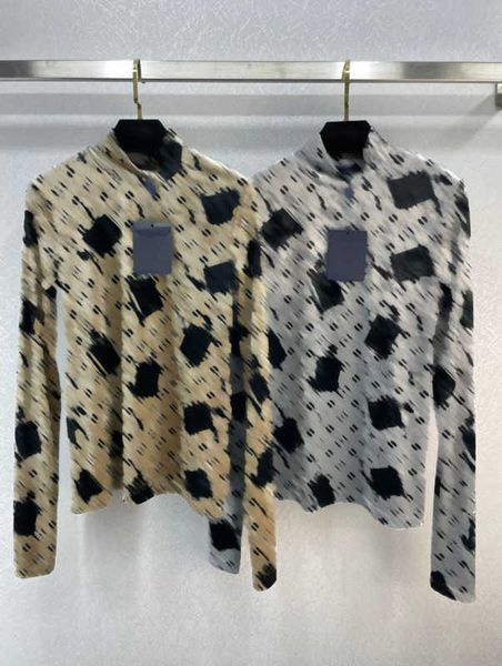

brand women t-shirts full body print stand collar pullover long sleeves loose casual sports clothes womens t-shirt fashion 1970, White