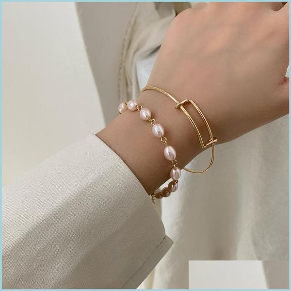 

beaded strands beaded strands vintage pearl bracelet for women trendy lady temperament gold color bangles jewelry sout yummyjewelry otyja, Black