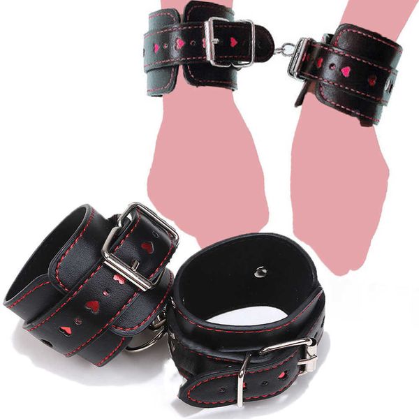 

beauty items candiway sm roleplay products soft adjustable padded leather wrist handcuffs bondage restraint toys for couples