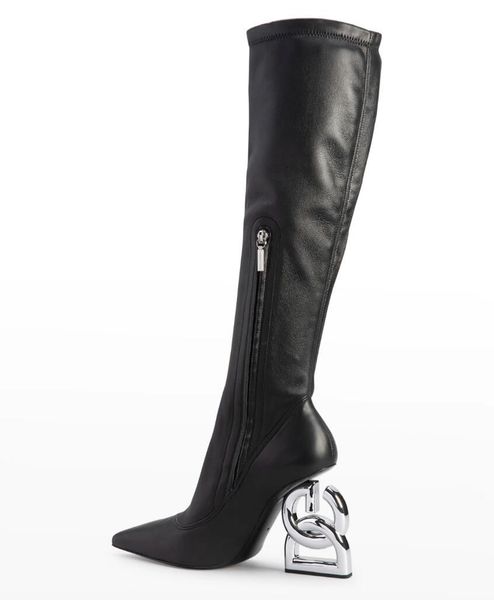 

winter brand keira ankle knee boots women black calf leather pop sculptural heels lady booty party wedding martin booties with box eu43