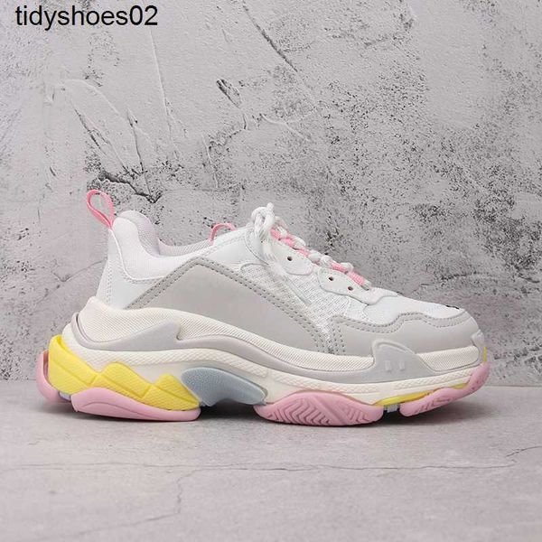 

paris home spring and autumn 2022 youth new style shallow mouth round head lace up color contrast mesh casual daddy shoes