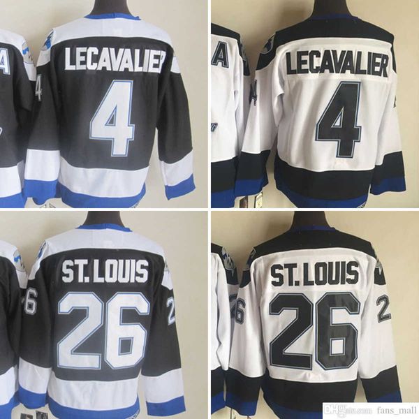 

movie ccm vintage ice hockey 4 vincent lecavalier jerseys 26 martin st. louis men embroidery jersey black white, Black;red