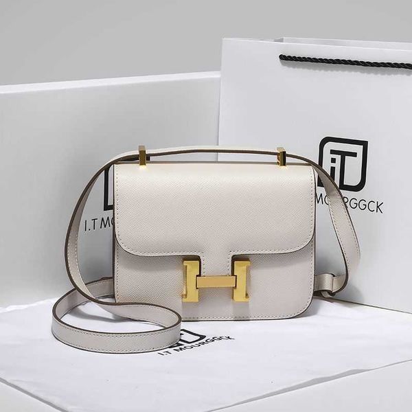 

designer constanc bags herme leather womens bag 2022 new fashion hbutton kangkang advanced feeling stewardess single shoulder messenger ar h
