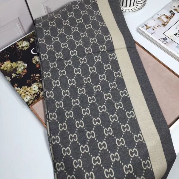 

2023 new designer scarf winter quality scarf fashion classic plaid printed cashmere ultra soft thermal cashmeres scarfs, Blue;gray