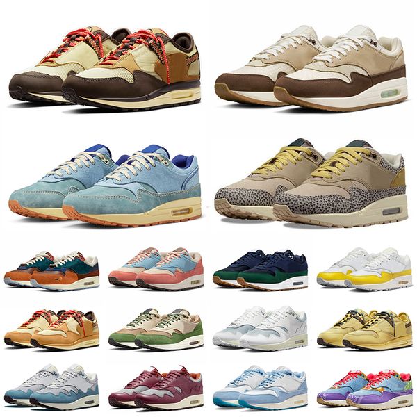 

max 1 travis scotts running shoes us 12 crepe hemp dirty denim men trainers patta white 1s sneakers air noise aqua airsmax women sports tour, White;red