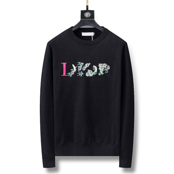 

new fashion autumn winter designer men sweater long sleeve hoodie hip hop sweatshirts letter embroidery men women casual clothes jumper -3x, White;black