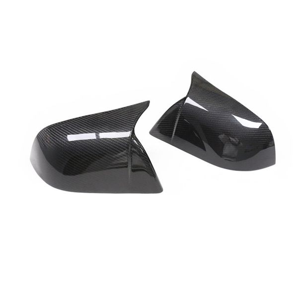 

car mirrors cover caps for tesla model 3/model y carbon fiber stick type cowhorn rearview mirror shell cover