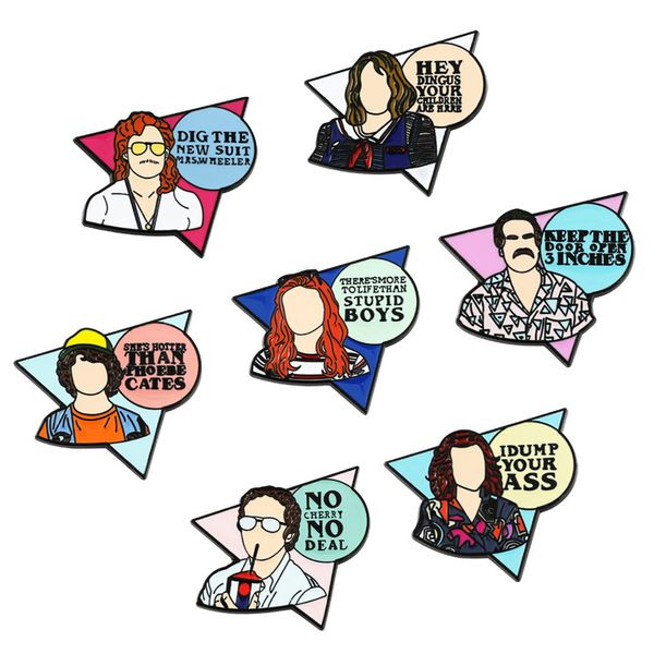 

stranger things enamel pins tv series eleven brooch friends don't lie badge denim shirt lapel pin gothic jewelry gift for fans characte, Blue