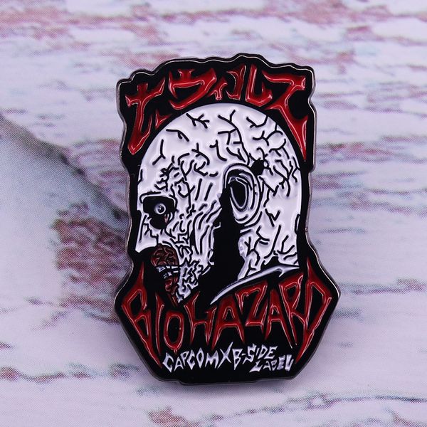 

biohazard zombie hard enamel pin game movie inspired jewelry, Blue