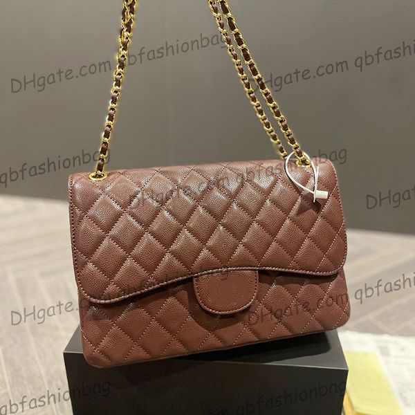 

womens designer classic double flap jumbo bags caviar leather calfskin ghw matelasse chain crossbody shoulder messenger multi pochette purse