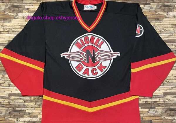 

new stitched rare retro alpha nickleback hockey jersey mens kids throwback jerseys, Black