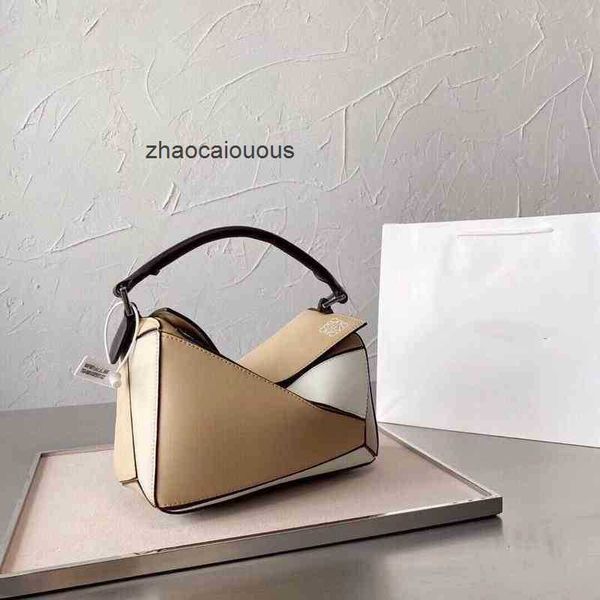 

handbags loews designer bags color summer spring leather 2022 two-layer cow matching geometric portable shoulder cross carrying women's